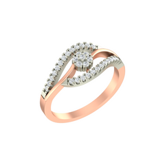 18K Gold & Diamond Ring For Women KRA10483