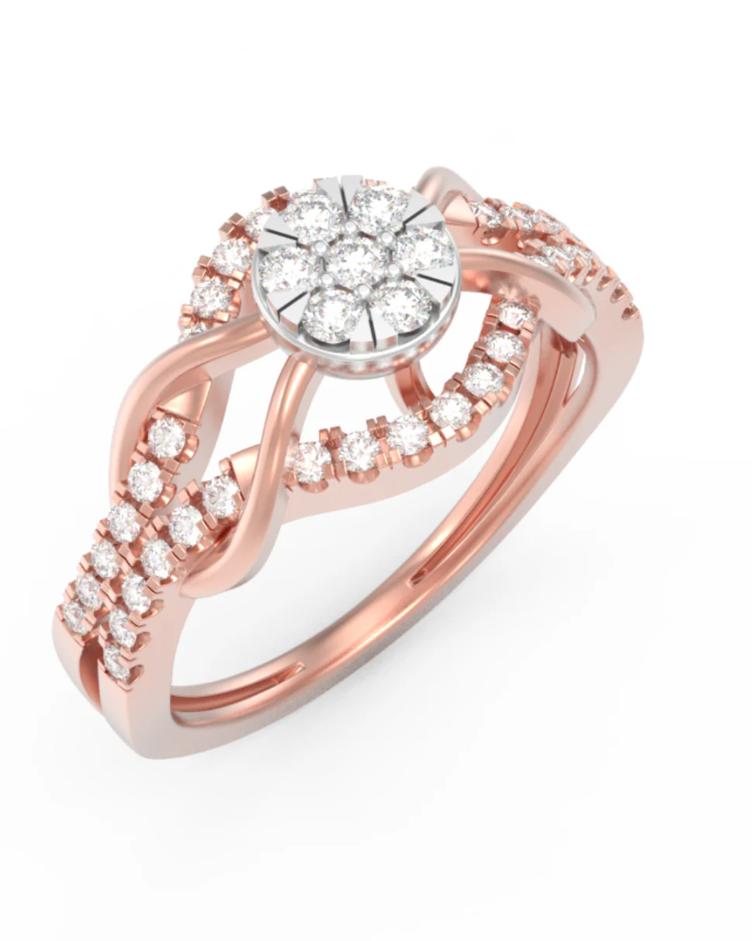 18K Gold & Diamond Engagement Ring For Women KRL10438