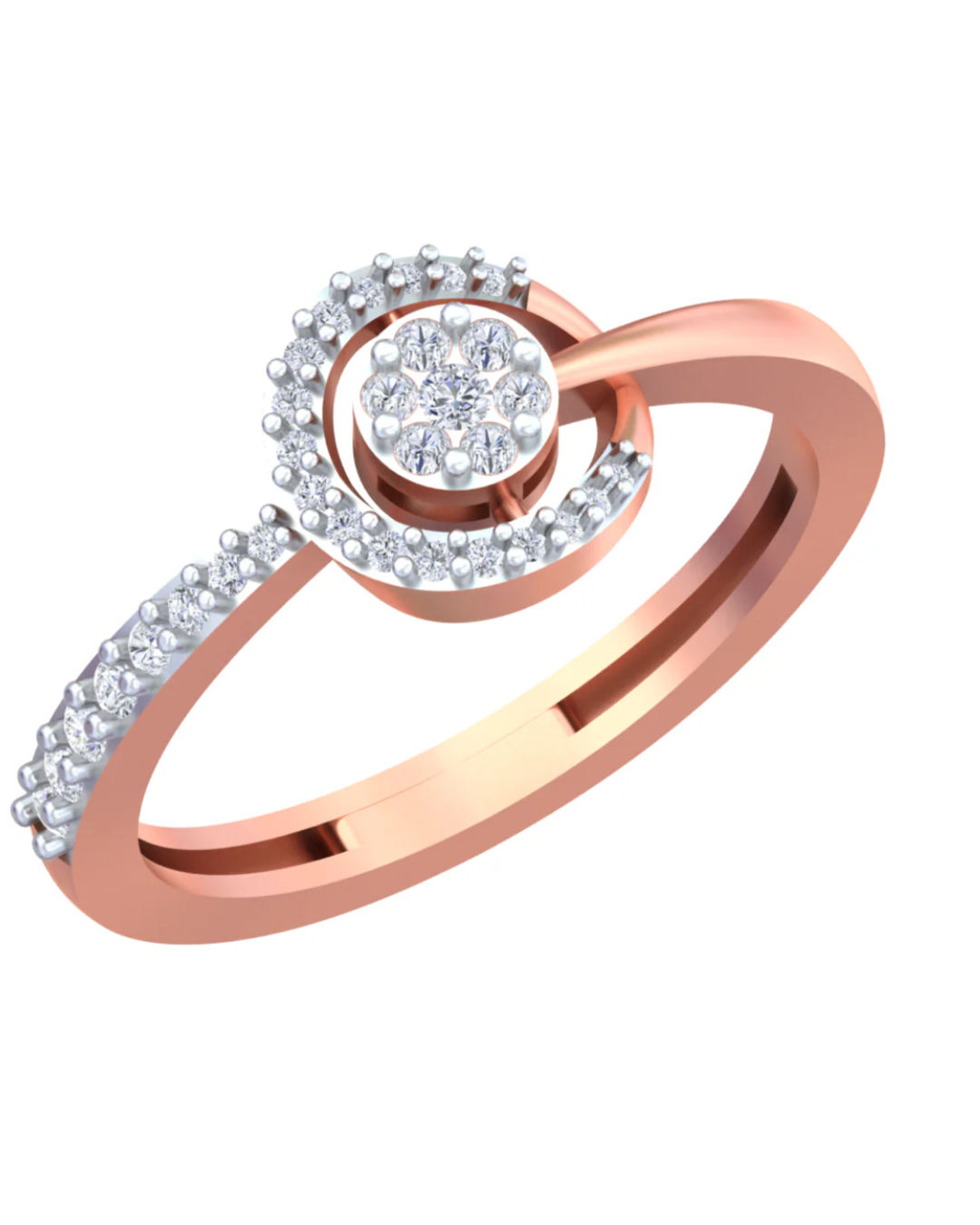 18K Gold & Diamond Ring For Women KRB10248