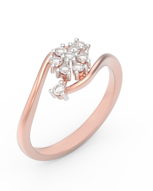 18K Gold & Diamond Cocktail Ring For Women KRC10454