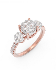 18K Gold & Diamond Ring For Women KRL10402
