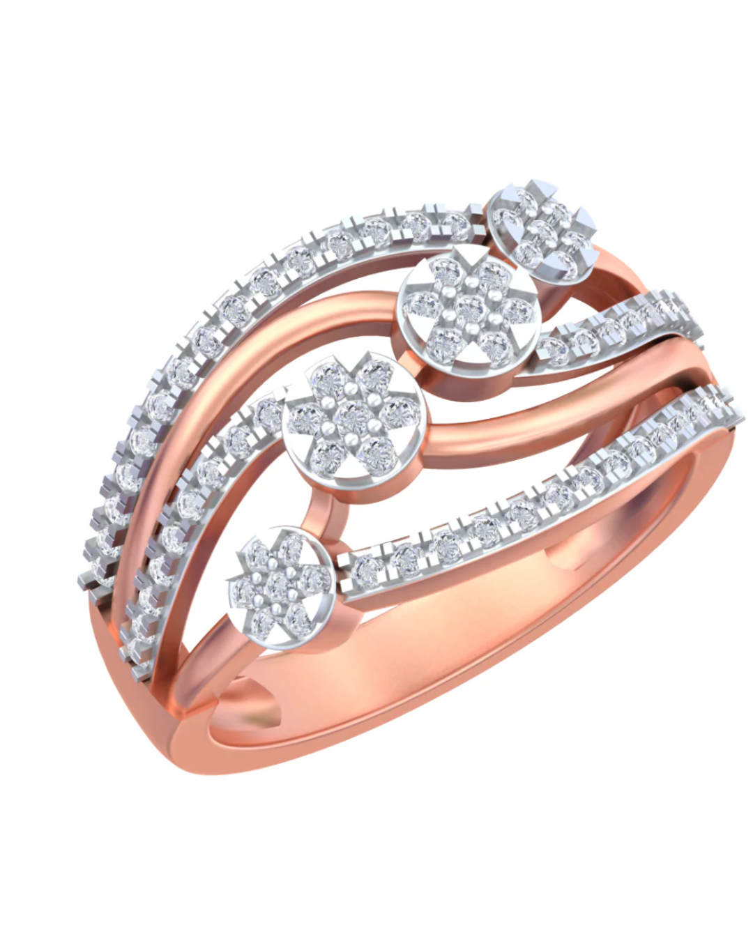 18K Gold & Diamond Engagement Ring For Women KRB10355