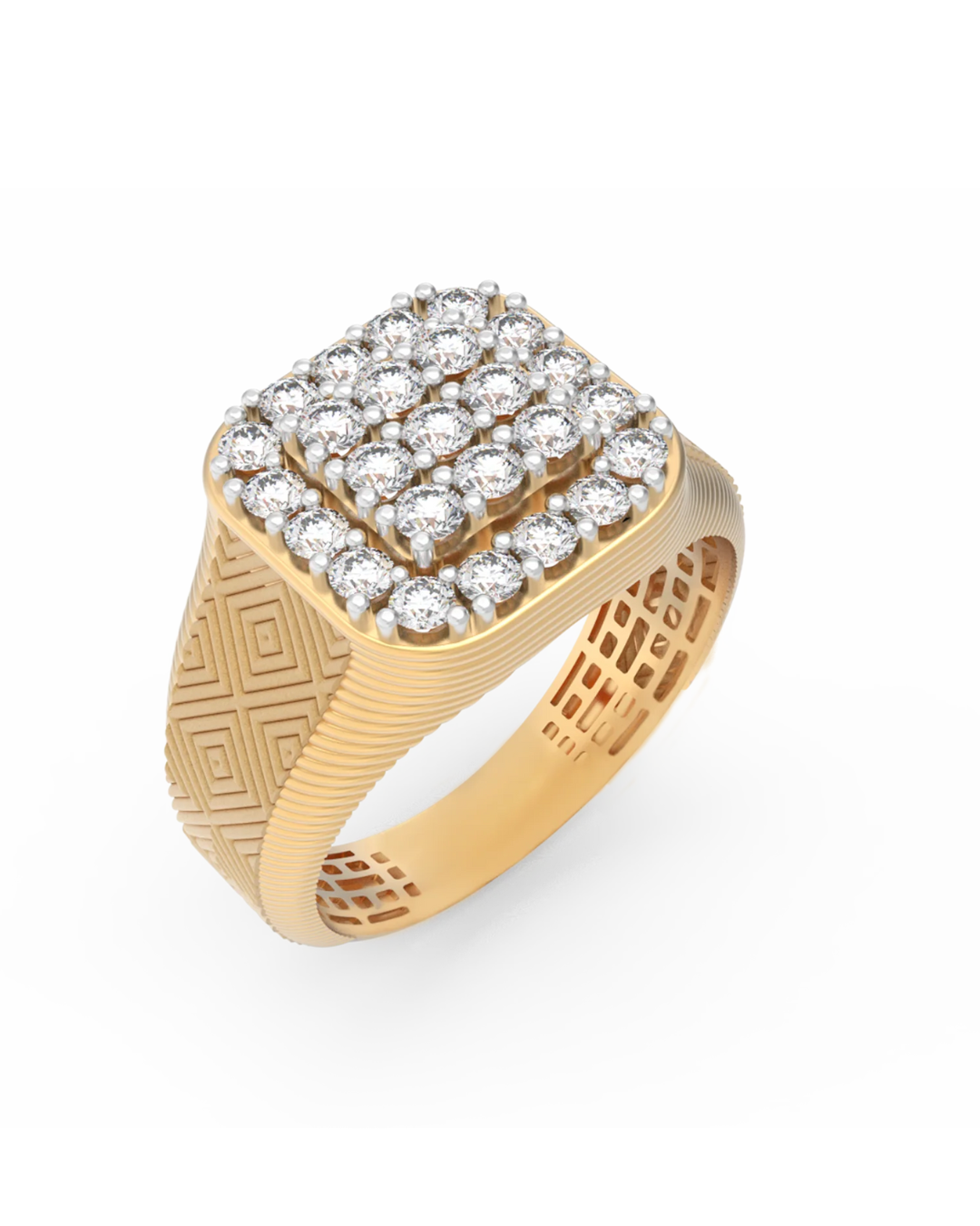 Gold & Diamond Band Ring For Men KRC20231