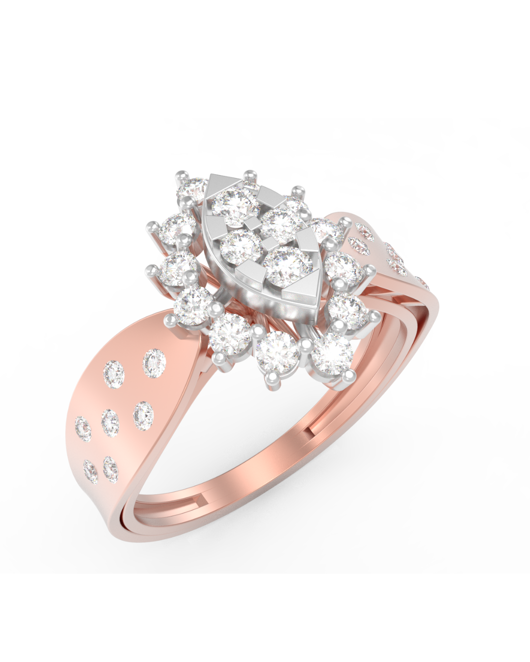 18K Gold & Diamond Ring For Women KRL10416