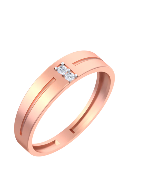 18K Gold & Diamond Band Ring For Men KSK220