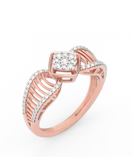 18K Gold & Diamond Cocktail Ring For Women KRL10399