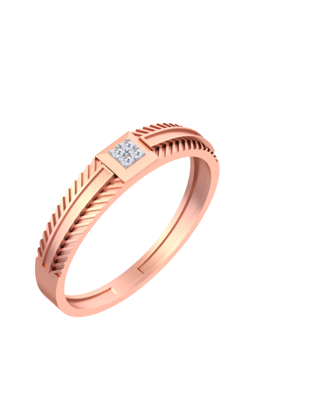 18K Gold & Diamond Ring For Men KSK251