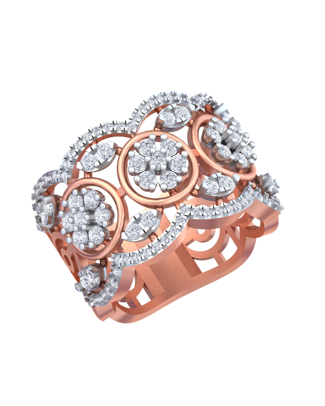 Gold & Diamond Cocktail Ring For Women KRC10759