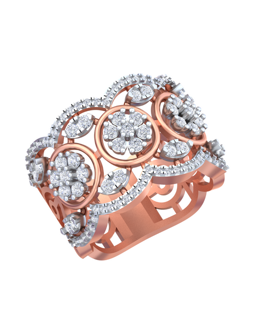 18K Gold & Diamond Cocktail Ring For Women KRB10246