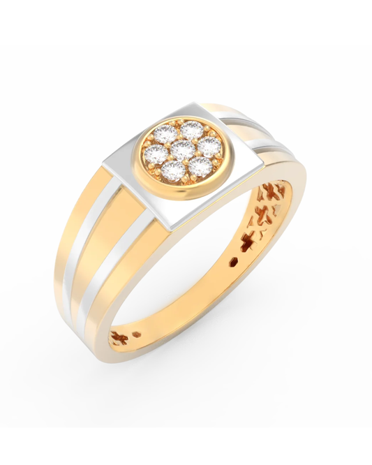 18K Gold & Diamond Band Ring For Men KRC60250