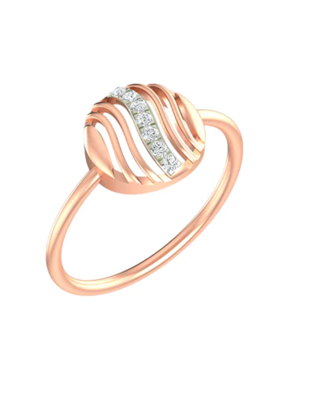 18K Gold & Diamond Dailywear Ring For Women KLR-34
