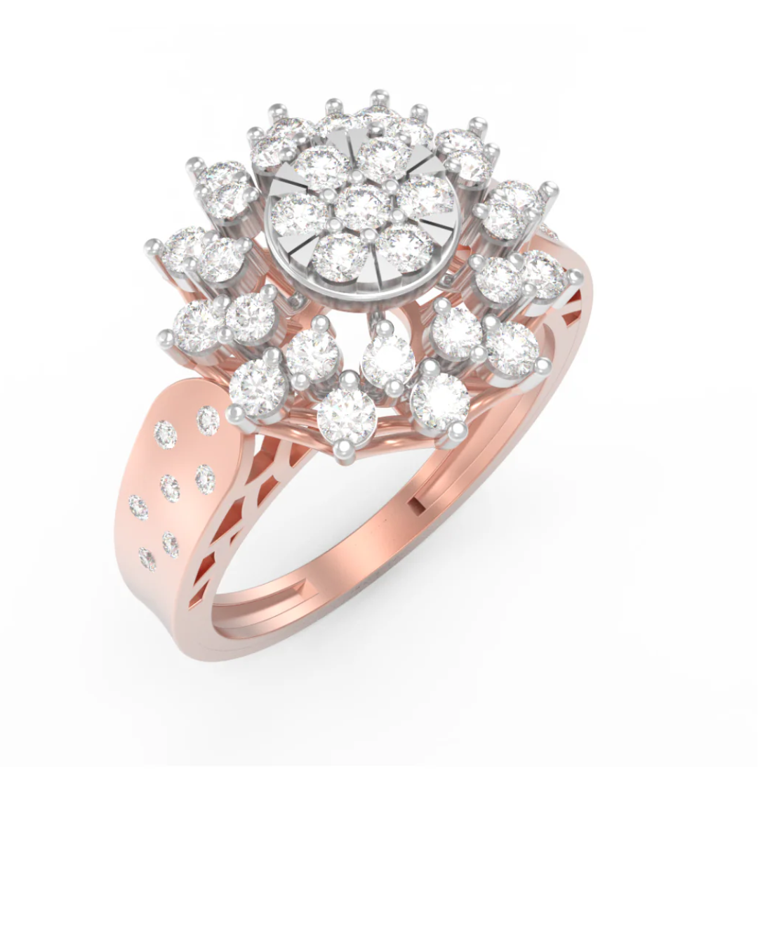 18K Gold & Diamond Cocktail Ring For Women KRA10032