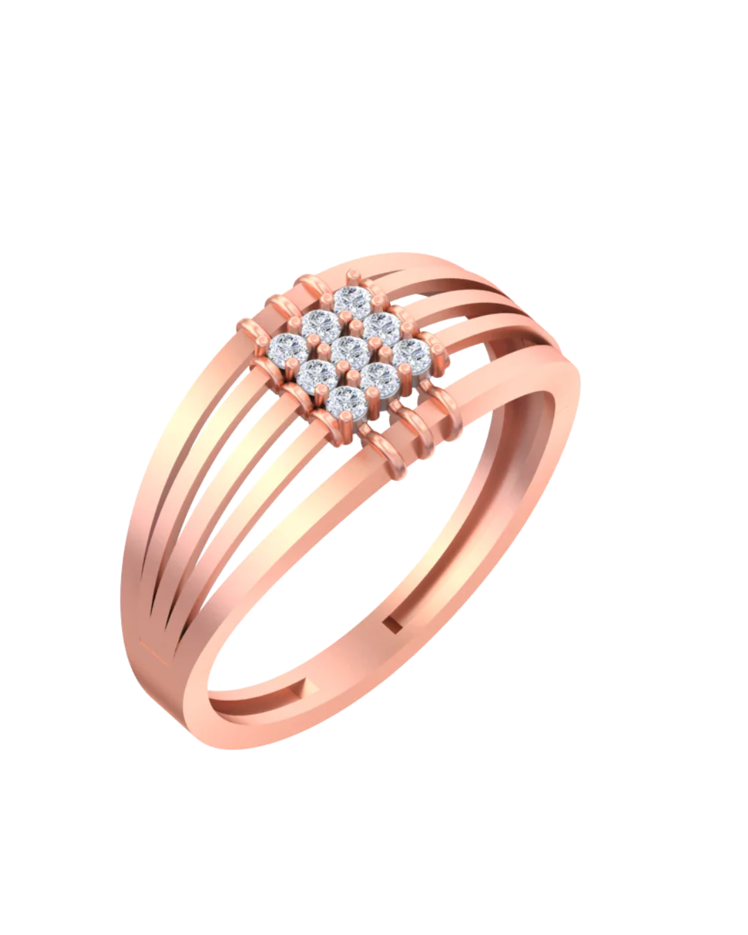 Gold & Diamond Band Ring For Men KRC20087