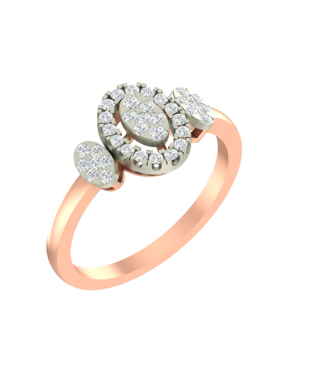 Gold & Diamond Halo Ring For Women KRC10602