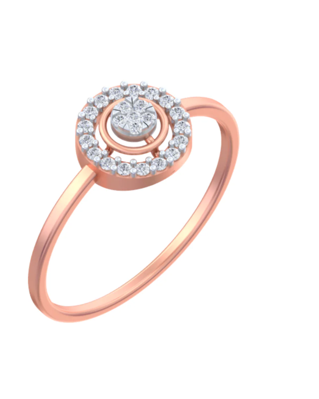 18K Gold & Diamond Band Ring For Women KSK153