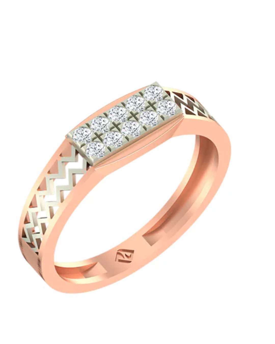 18K Gold & Diamond Ring For Men GR-1443