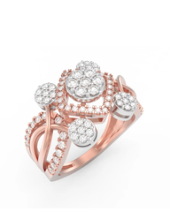 18K Gold & Diamond Cocktail Ring For Women KRL10413