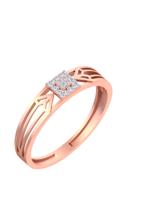 18K Gold & Diamond Band Ring For Men KSK230