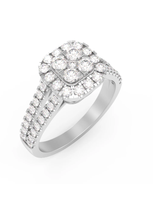 White Gold & Diamond Engagement Ring For Women KRL10410