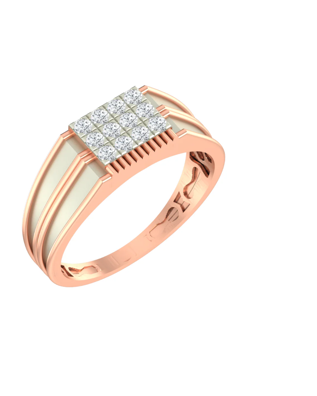 18K Gold & Diamond Band Ring For Men KRA60213