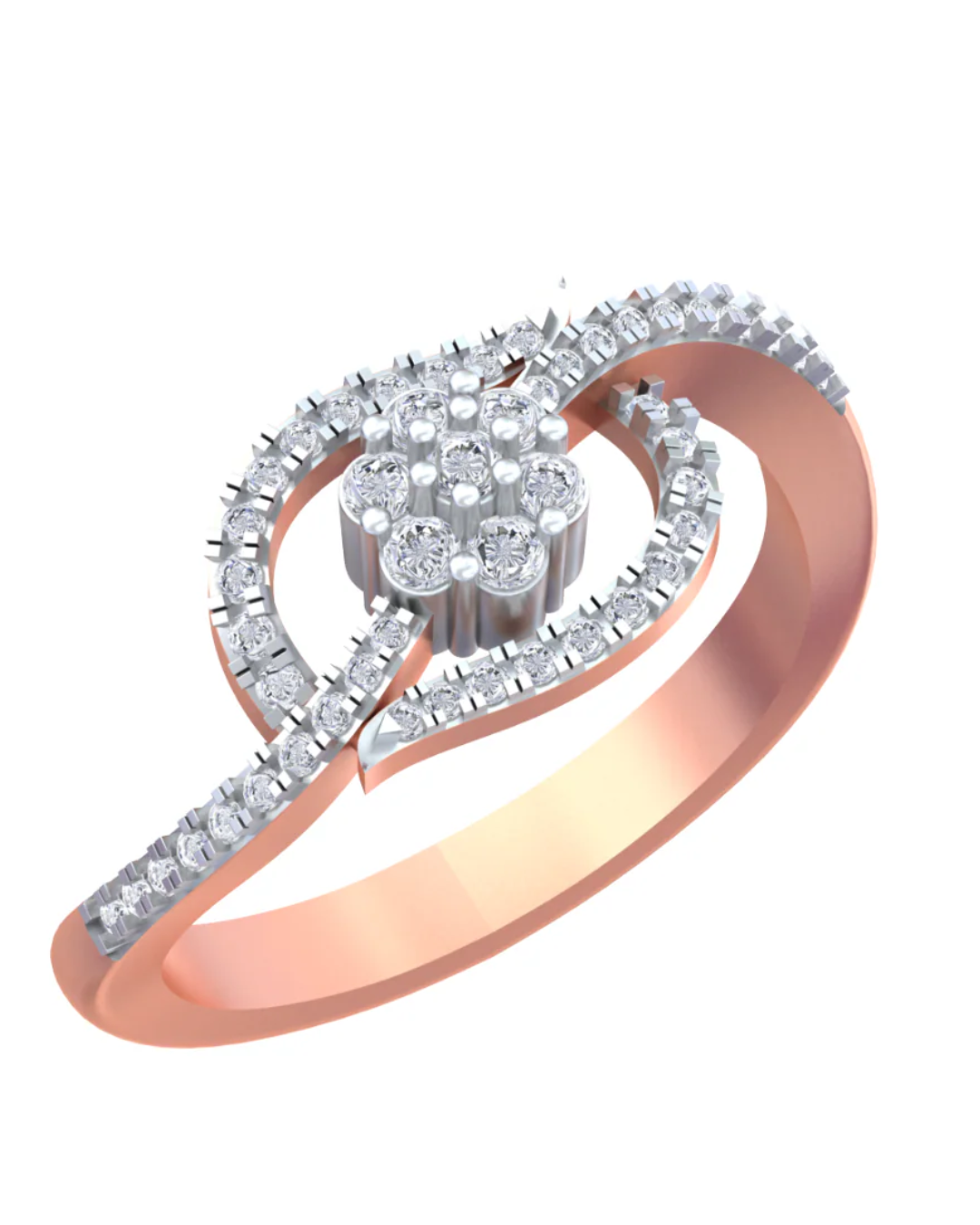 18K Gold & Diamond Engagement Ring For Women KRB10267
