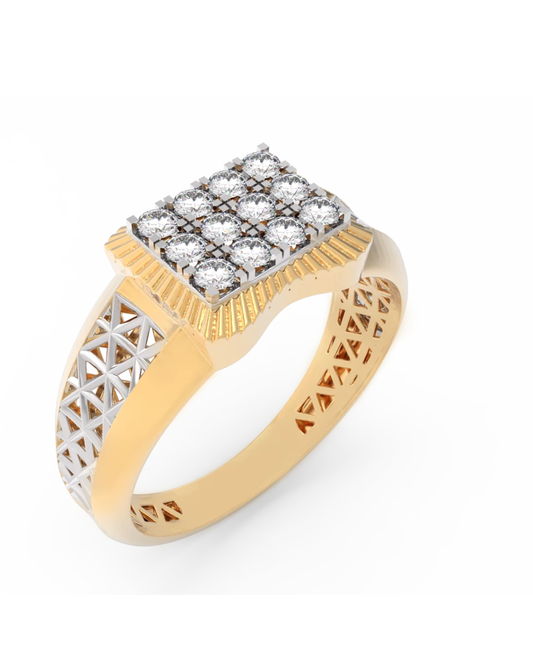 18K Gold & Diamond Engagement Ring For Men KRC60136