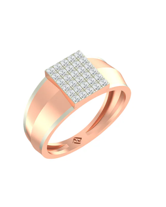 18K Gold & Diamond Ring For Men GR-1423