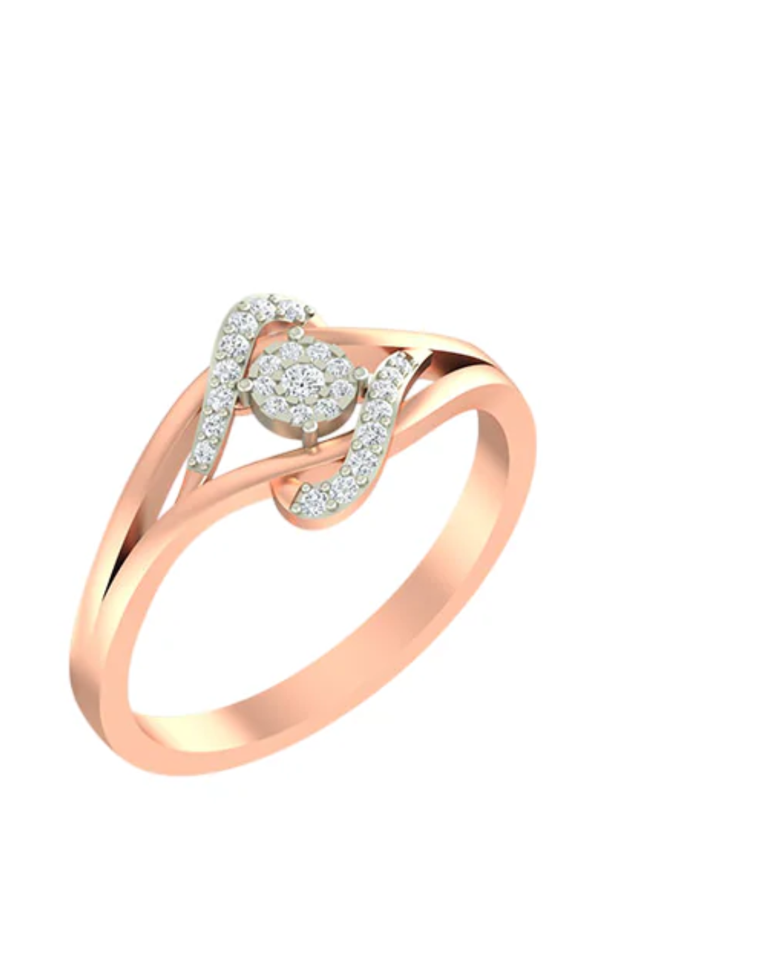 Gold & Diamond Cluster Ring For Women KRB10116