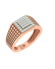 18K Gold & Diamond Engagement Ring For Men GR-1633