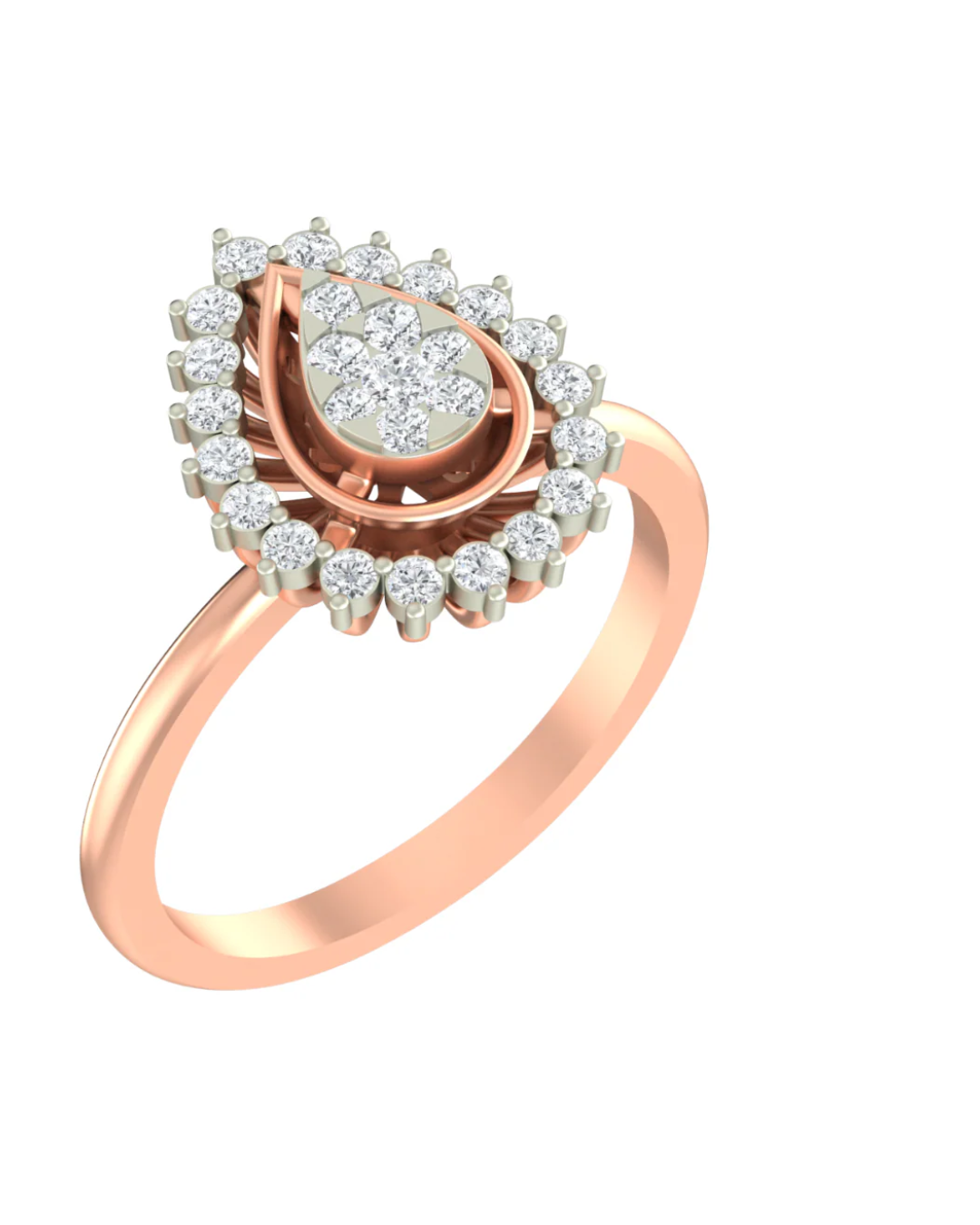 Gold & Diamond Cocktail Ring For Women KRC10522