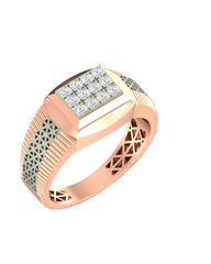 18K Gold & Diamond Band Ring For Men KRA60194