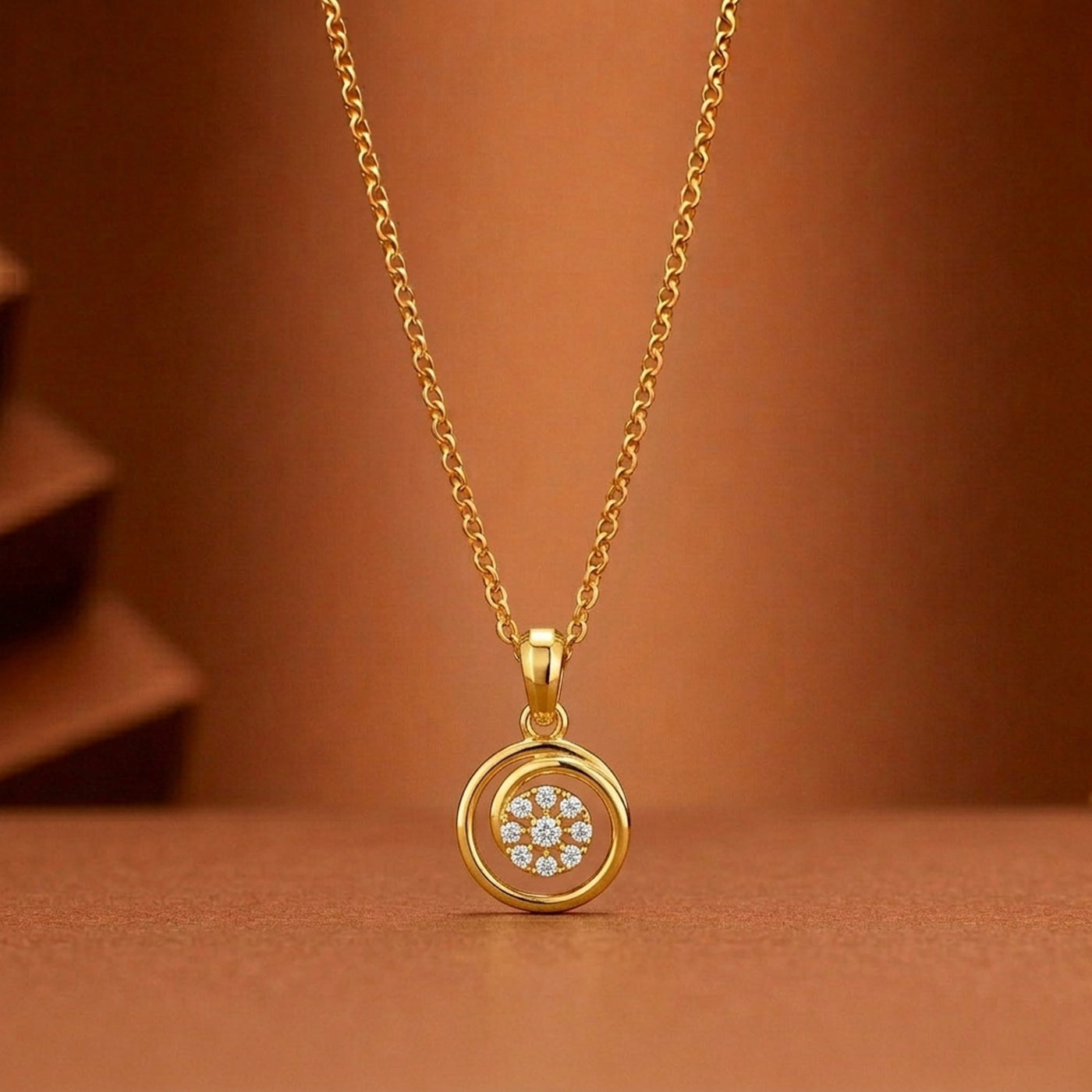 Gold & Diamond Round-Shaped Pendant KRB40231
