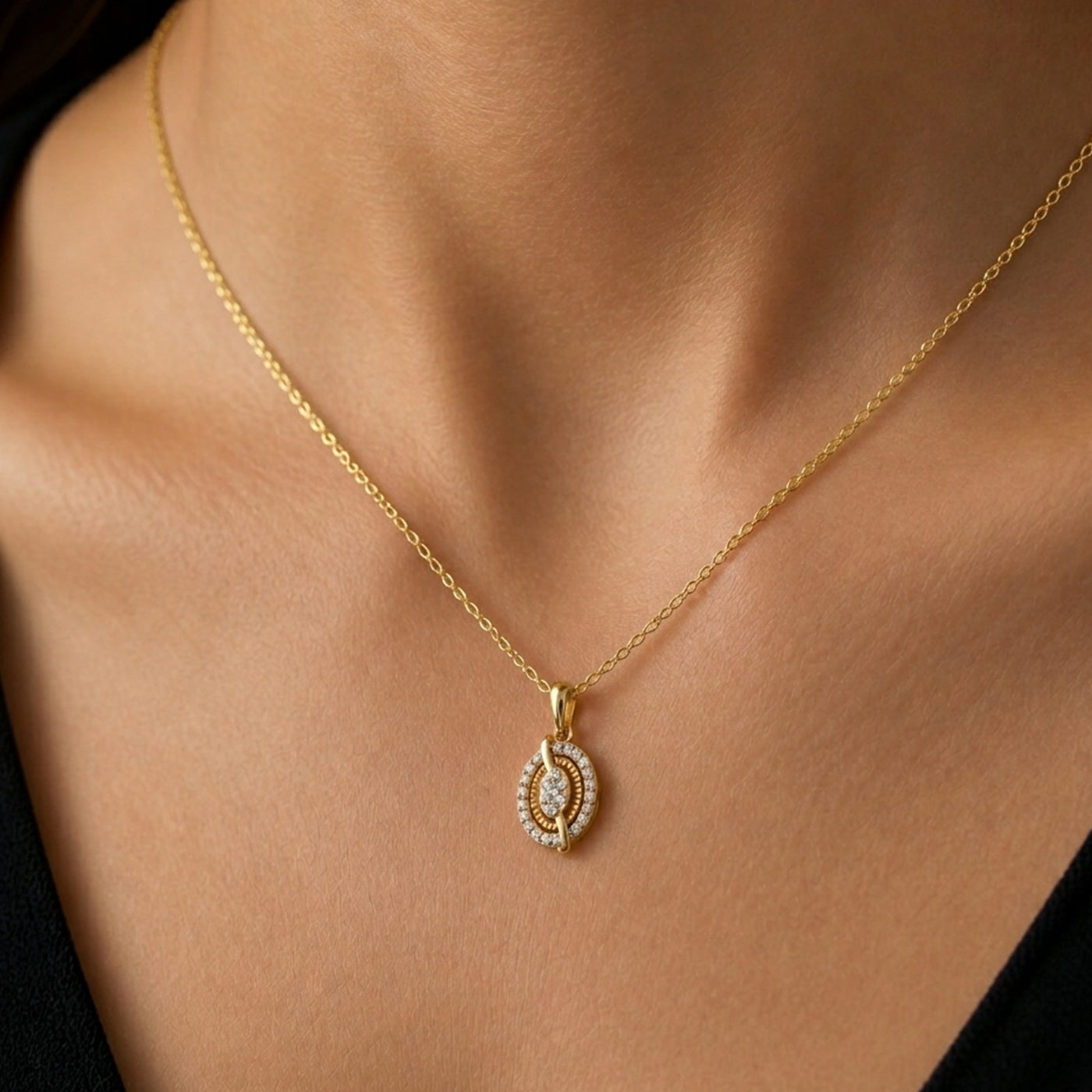 Gold & Diamond Partywear Pendant Set KRC40736