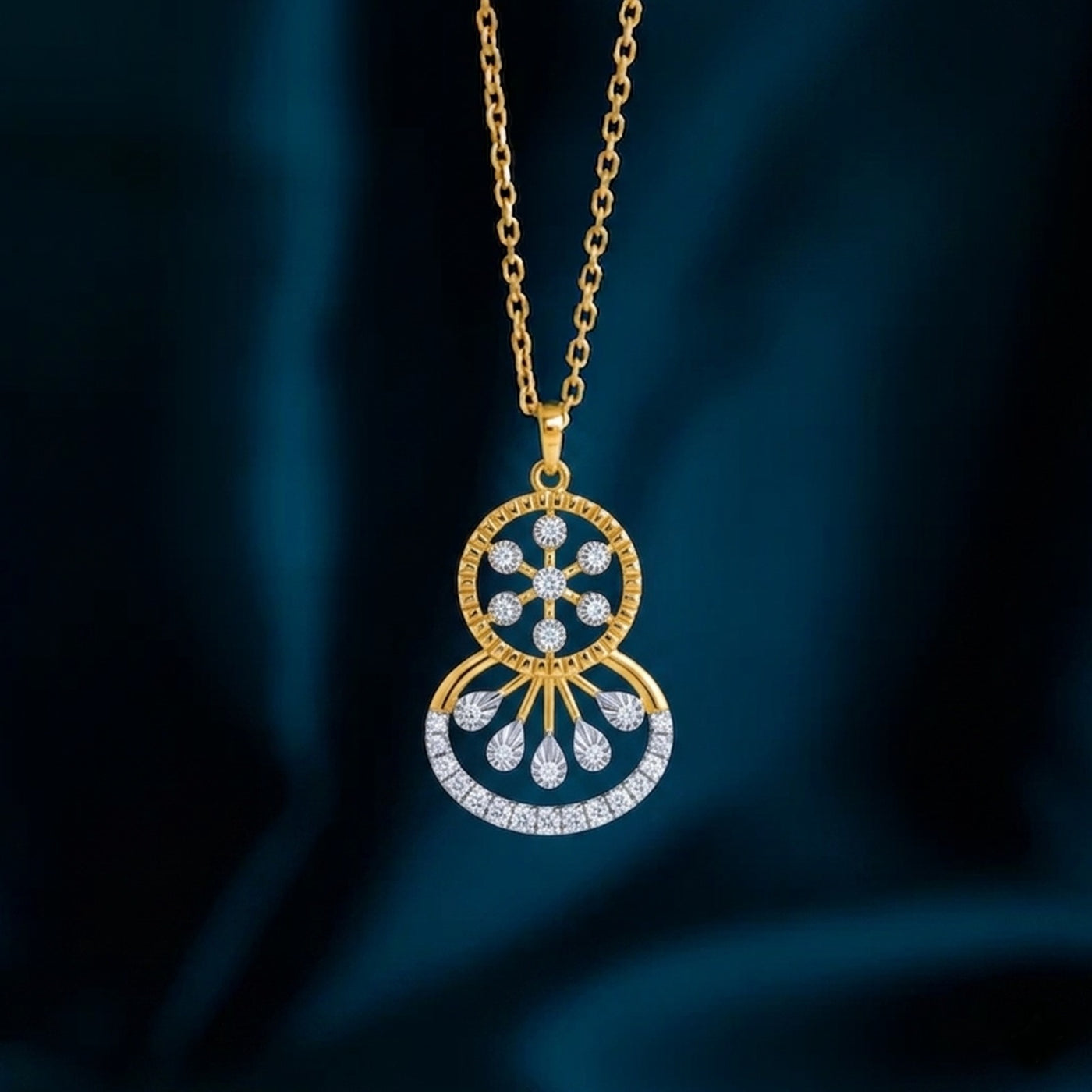 Premium Gold & Diamond Pendant Set KRC40737
