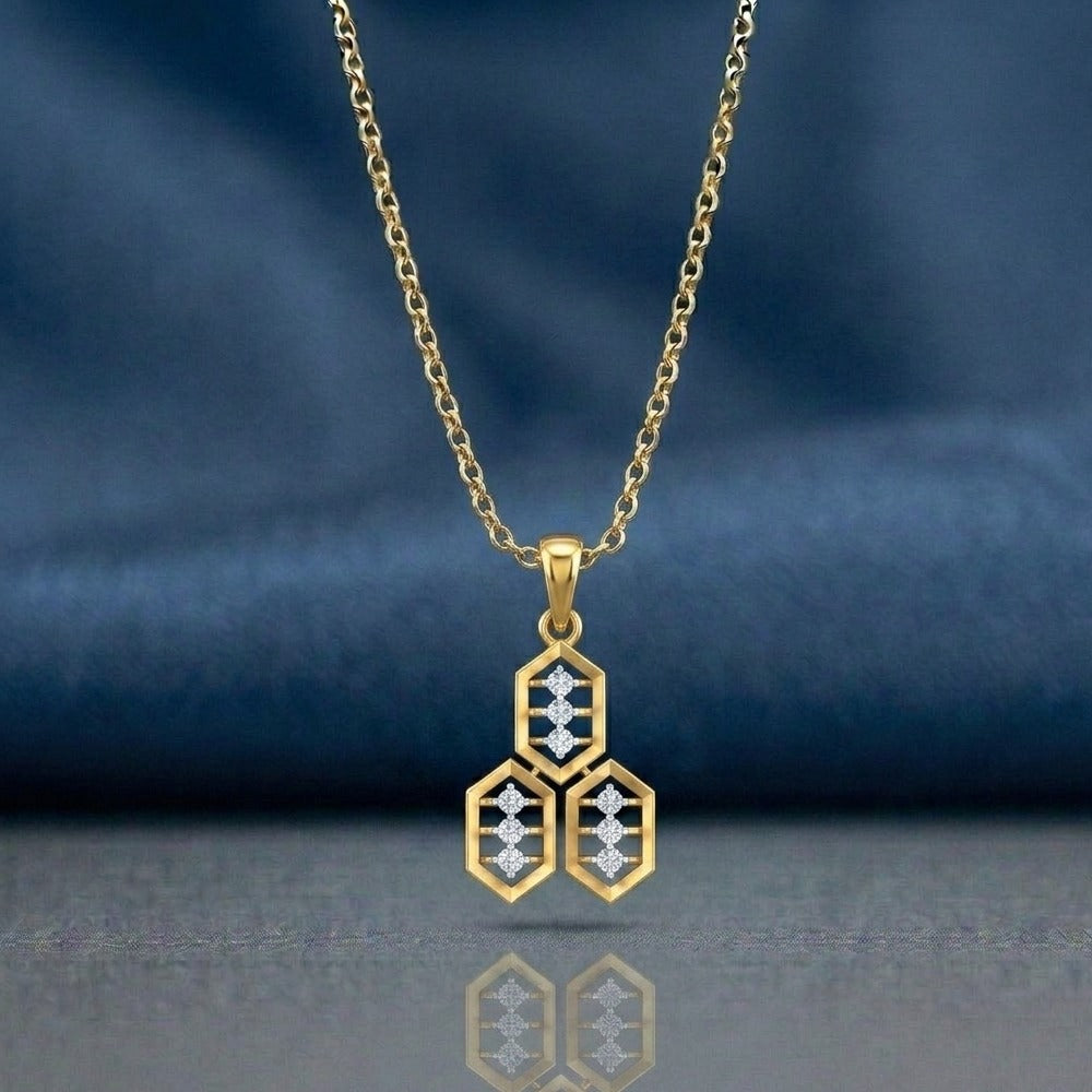 Gold & Diamond Partywear Pendant Set KRC40702