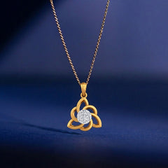 Gold & Diamond Solitaire Pendant Set KRC40636