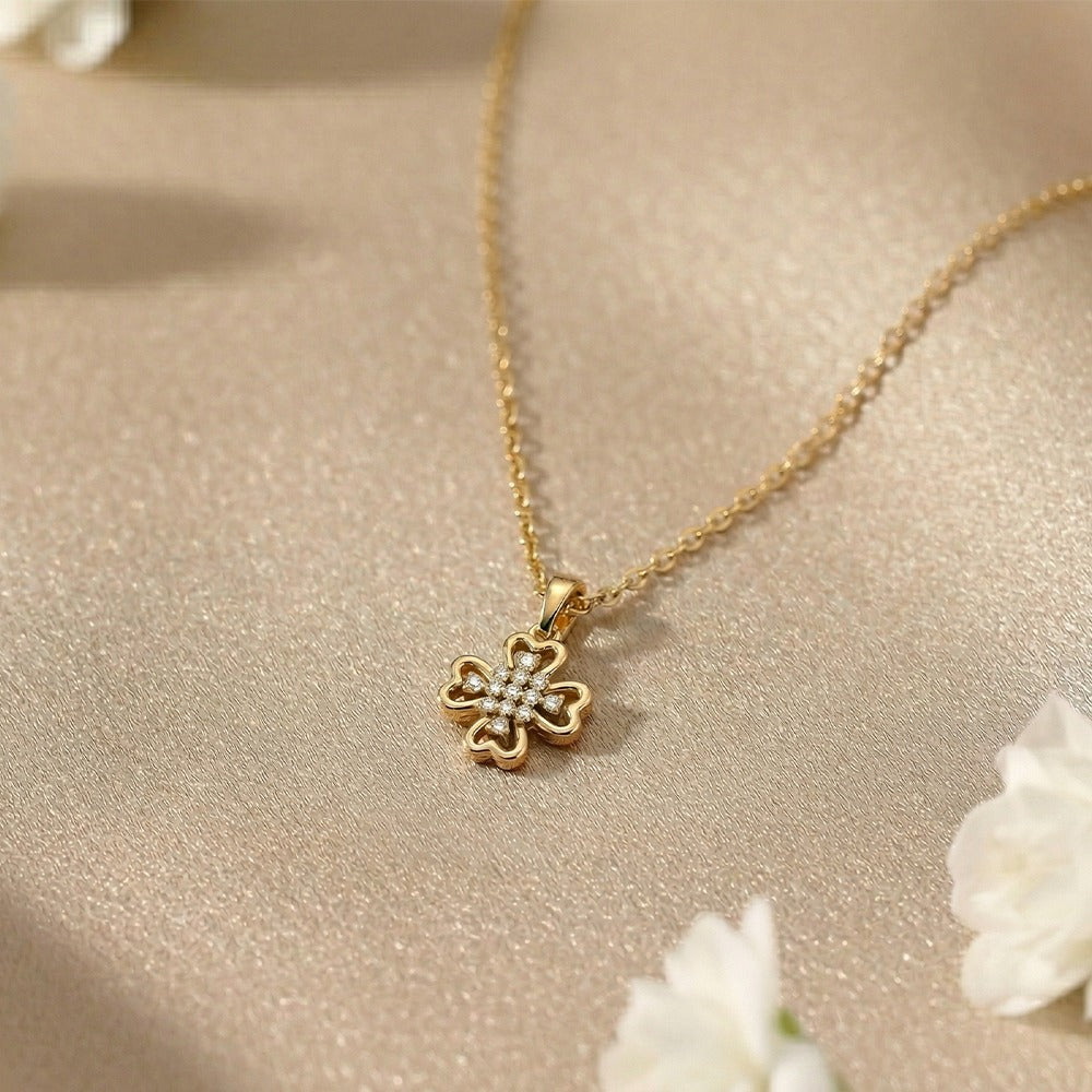 Gold & Diamond Floral Pendent Set KRC40608