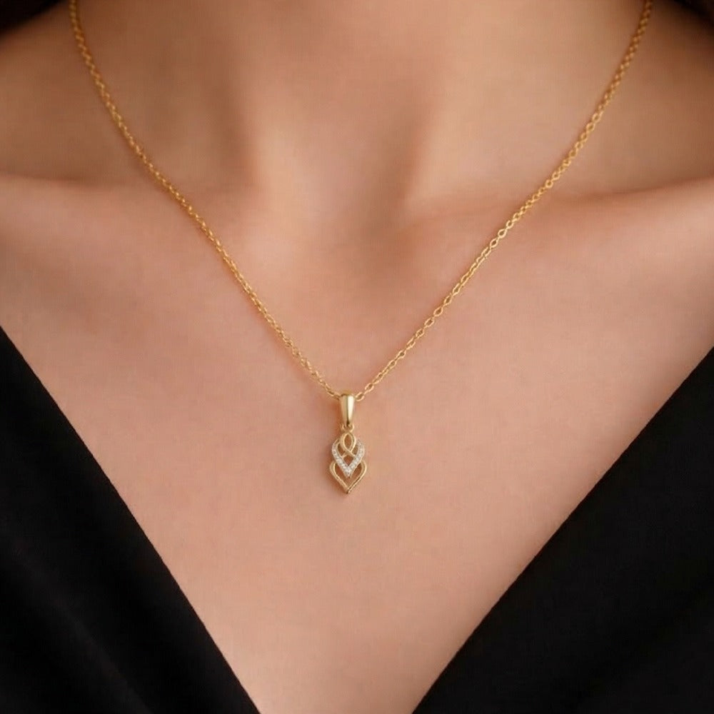 Gold & Diamond Luxe Twist Pendant Set KRC40589