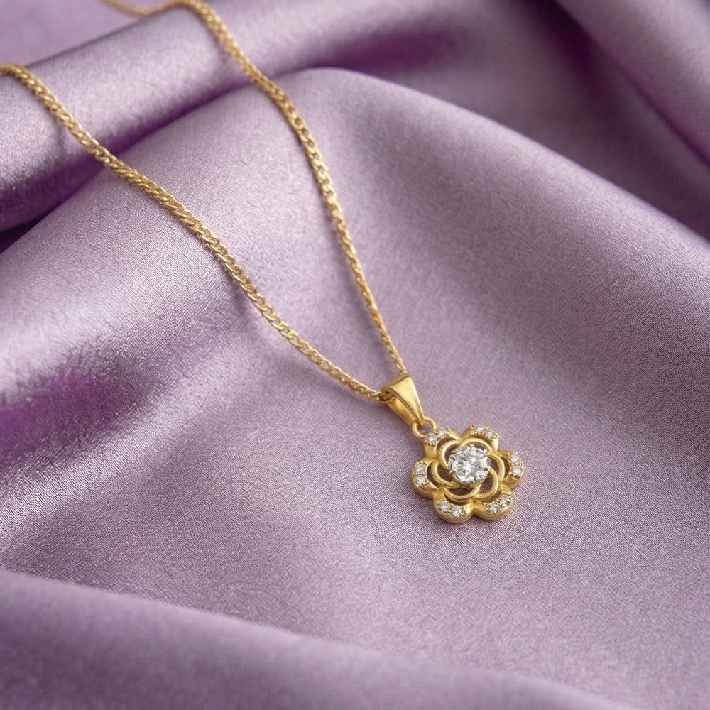 Gold & Diamond Floral Pendant KRB40212