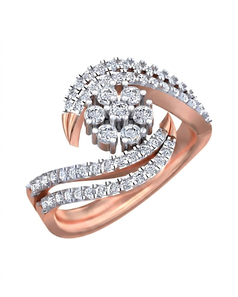 Gold & Diamond Cocktail Ring For Women KRC10810