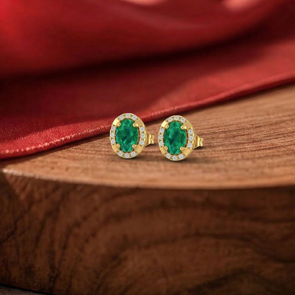 Emerald Diamond Earring