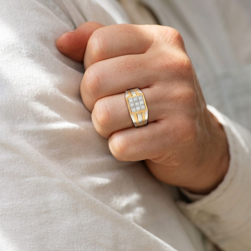 Gold & Diamond Engagement Ring For Men KRB20018