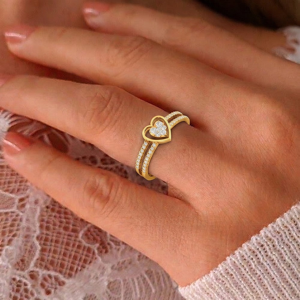 Gold & Diamond Engagement Ring For Women KRC10544