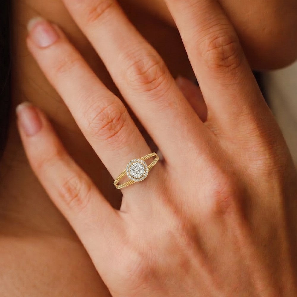 Gold & Diamond Engagement Ring For Women KRC10898