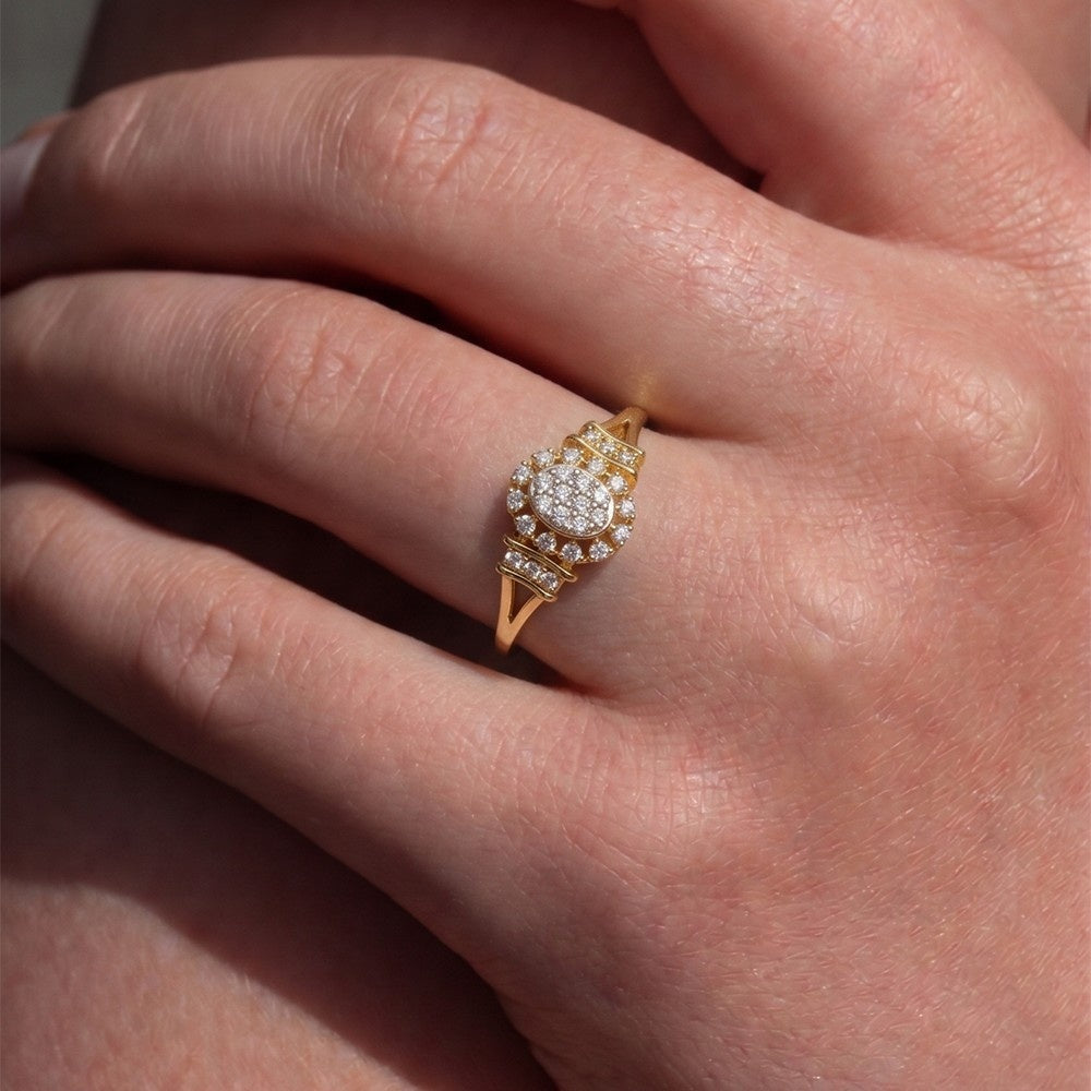 Gold & Diamond Engagement Ring For Women KRC10905