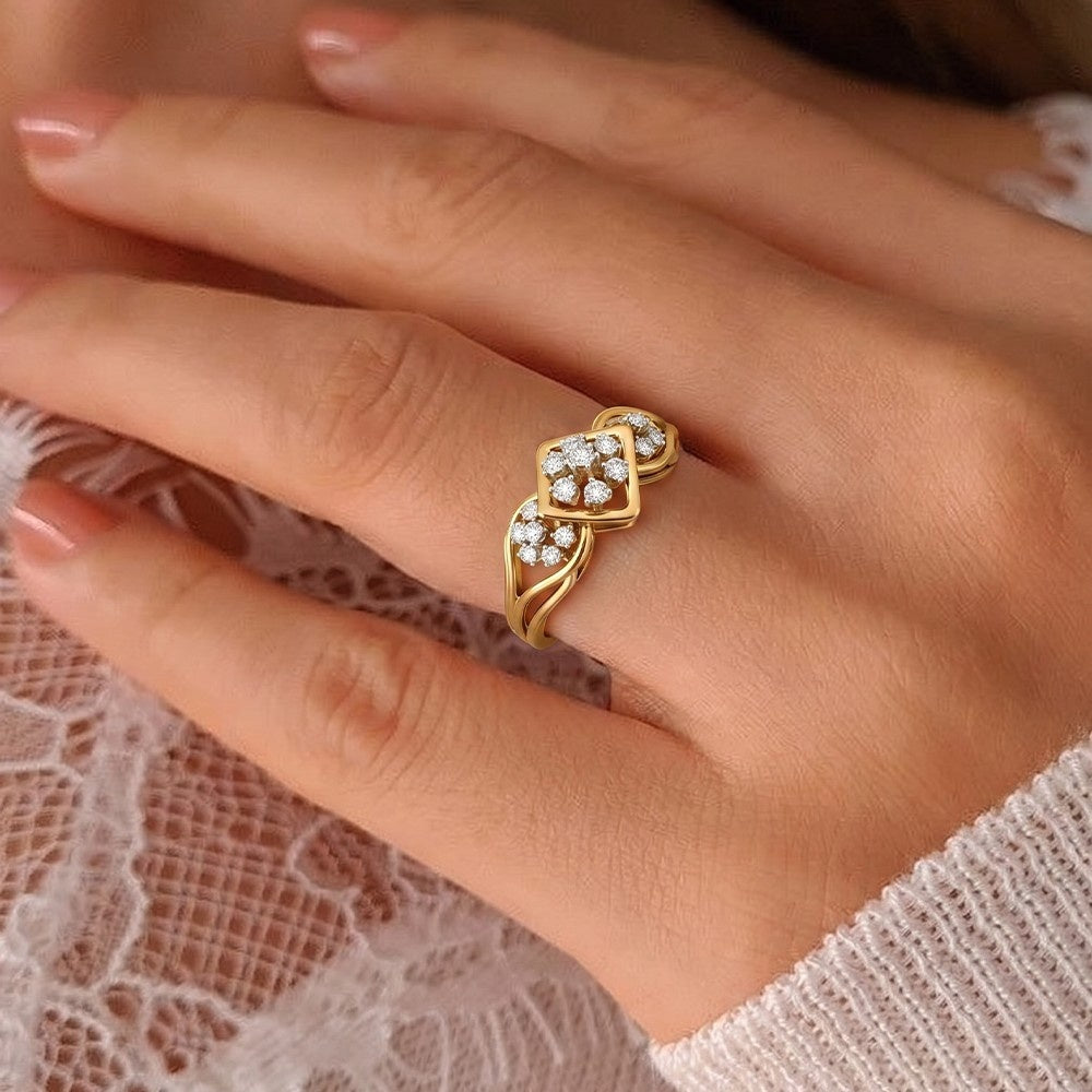 Gold & Diamond Engagement Ring For Women KRC10906