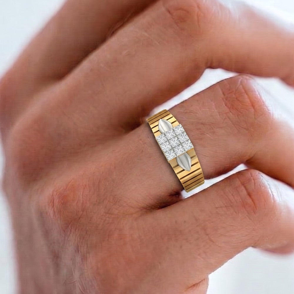 Gold & Diamond Engagement Ring For Men KRC20184