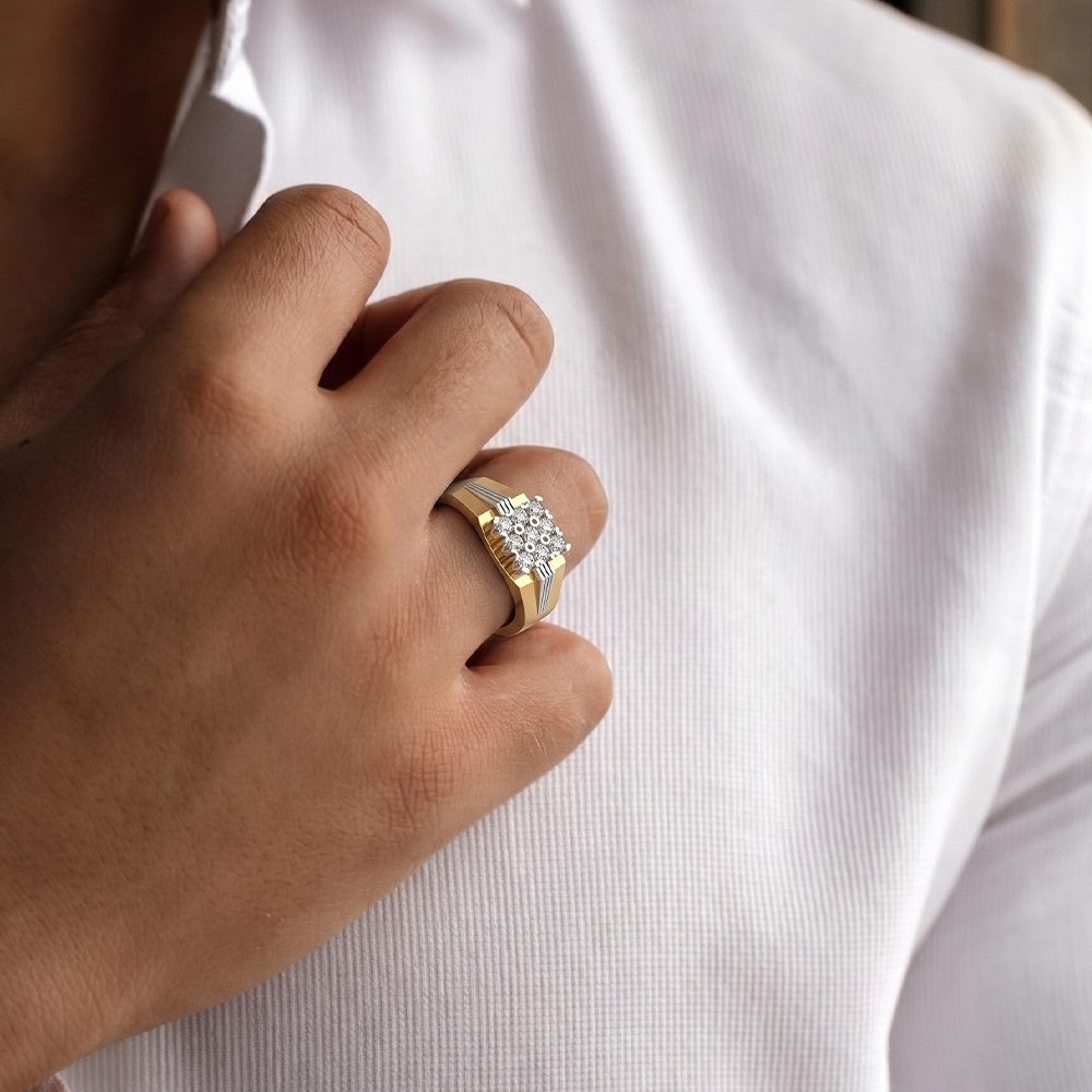 Gold & Diamond Engagement Ring For Men KRC20237