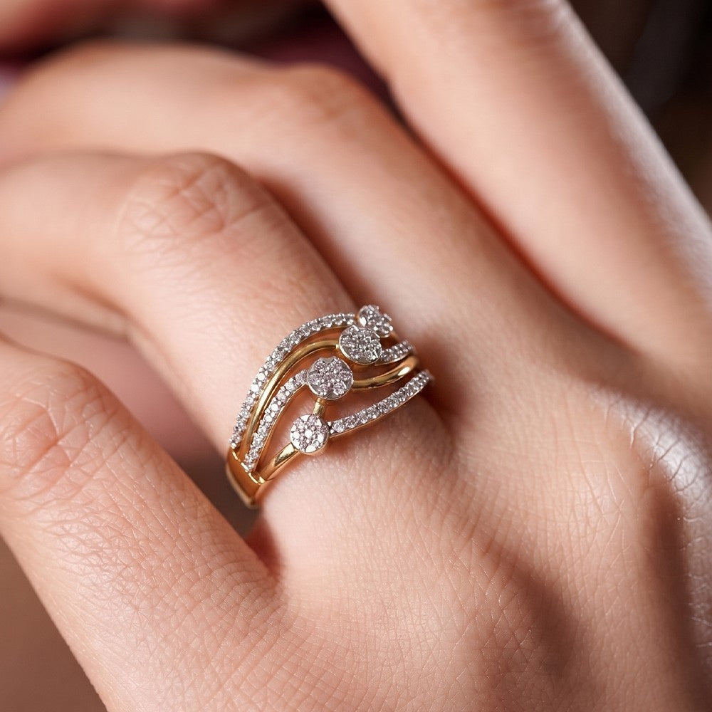 Gold & Diamond Engagement Ring For Women KRC10807