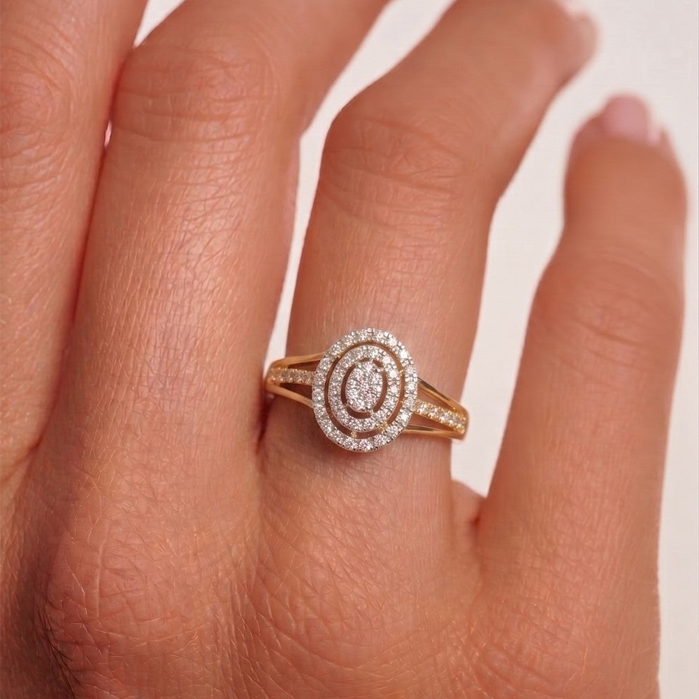 Gold & Diamond Cocktail Ring For Women KRC10883